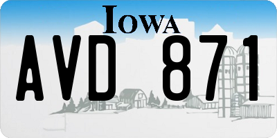 IA license plate AVD871