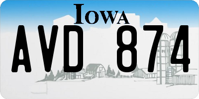 IA license plate AVD874