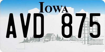 IA license plate AVD875