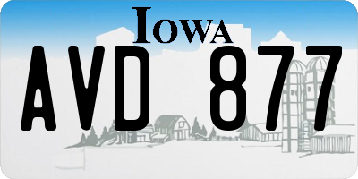 IA license plate AVD877