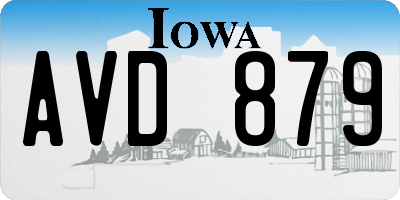 IA license plate AVD879