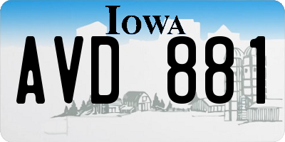 IA license plate AVD881