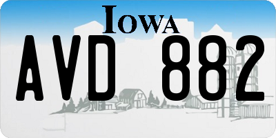 IA license plate AVD882
