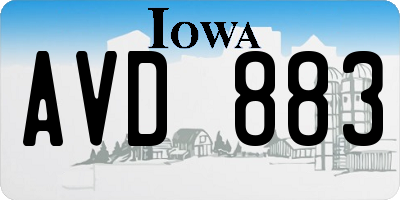 IA license plate AVD883