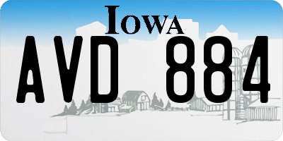 IA license plate AVD884