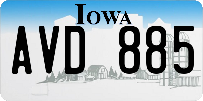 IA license plate AVD885