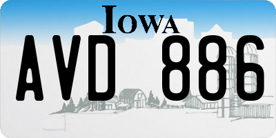 IA license plate AVD886