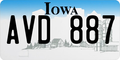 IA license plate AVD887