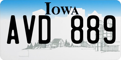 IA license plate AVD889