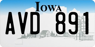 IA license plate AVD891