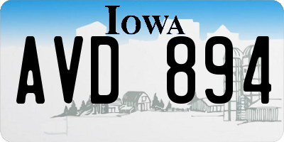 IA license plate AVD894