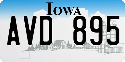 IA license plate AVD895