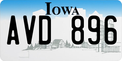 IA license plate AVD896