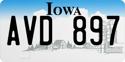 IA license plate AVD897