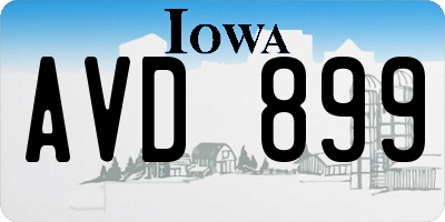 IA license plate AVD899