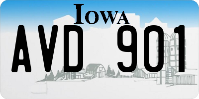 IA license plate AVD901