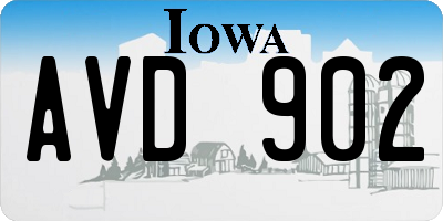 IA license plate AVD902