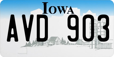 IA license plate AVD903