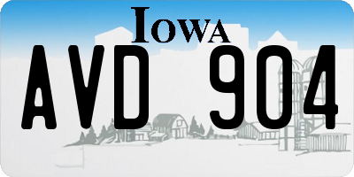 IA license plate AVD904