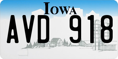 IA license plate AVD918
