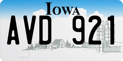IA license plate AVD921