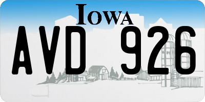 IA license plate AVD926