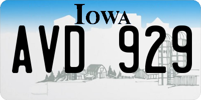 IA license plate AVD929