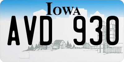 IA license plate AVD930