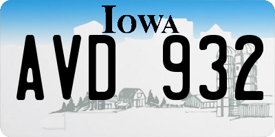 IA license plate AVD932