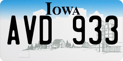 IA license plate AVD933