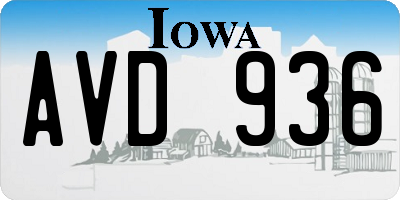 IA license plate AVD936