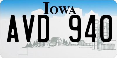 IA license plate AVD940