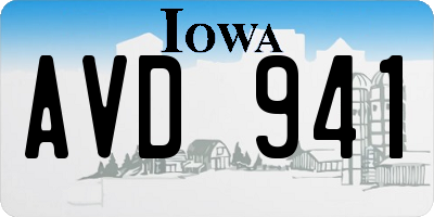 IA license plate AVD941
