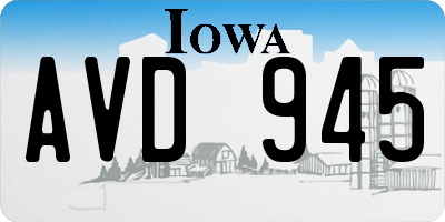 IA license plate AVD945
