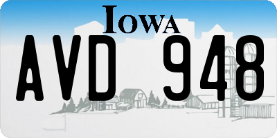 IA license plate AVD948