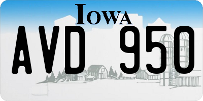 IA license plate AVD950