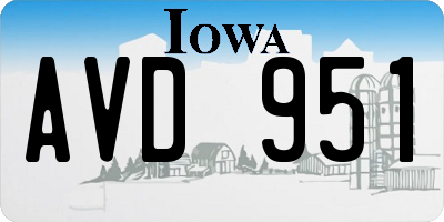 IA license plate AVD951