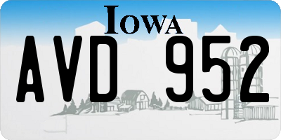 IA license plate AVD952