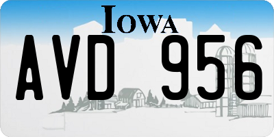 IA license plate AVD956