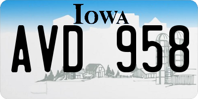 IA license plate AVD958