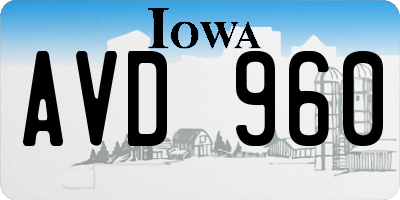 IA license plate AVD960