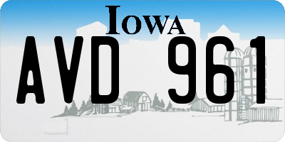 IA license plate AVD961