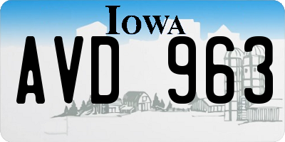 IA license plate AVD963