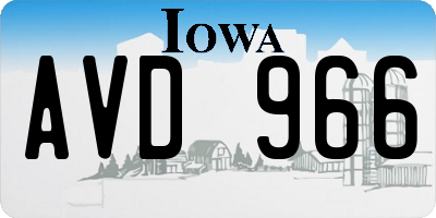 IA license plate AVD966