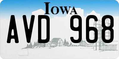 IA license plate AVD968