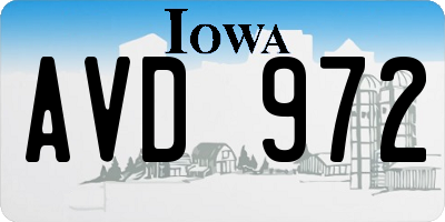 IA license plate AVD972