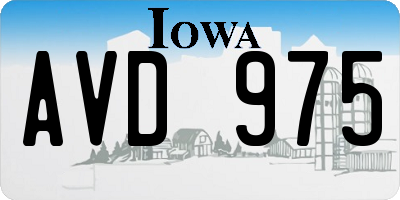 IA license plate AVD975