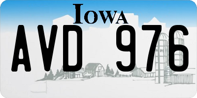 IA license plate AVD976