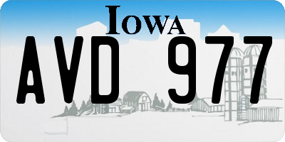 IA license plate AVD977