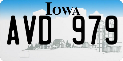 IA license plate AVD979